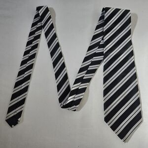 Marc Ferrier Black and Silver Striped Tie